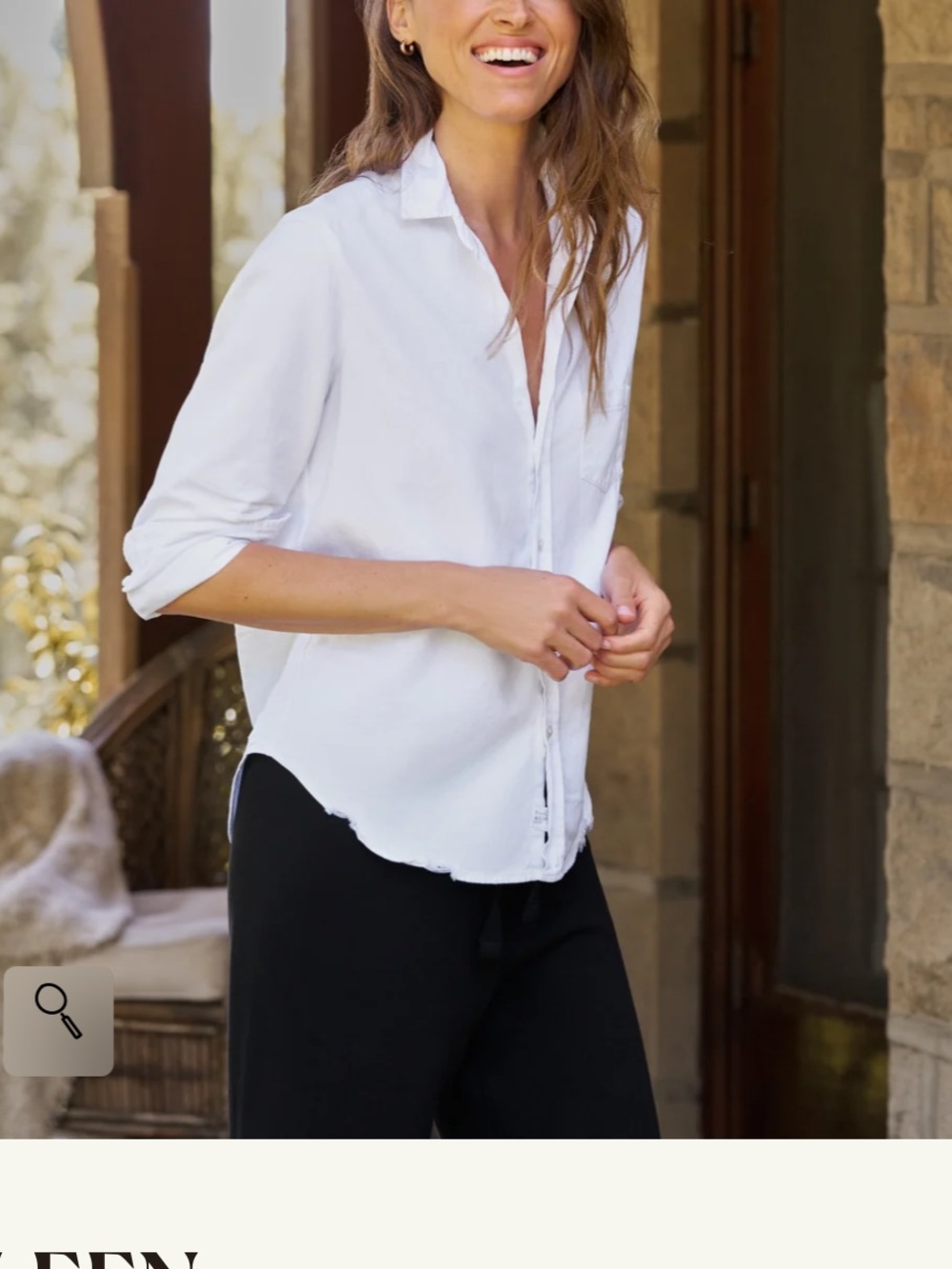 Frank & Eileen favorite denim white relaxed button up shirt M